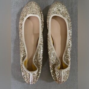 J. Crew Glitter Ballet Flats size 10 EUC